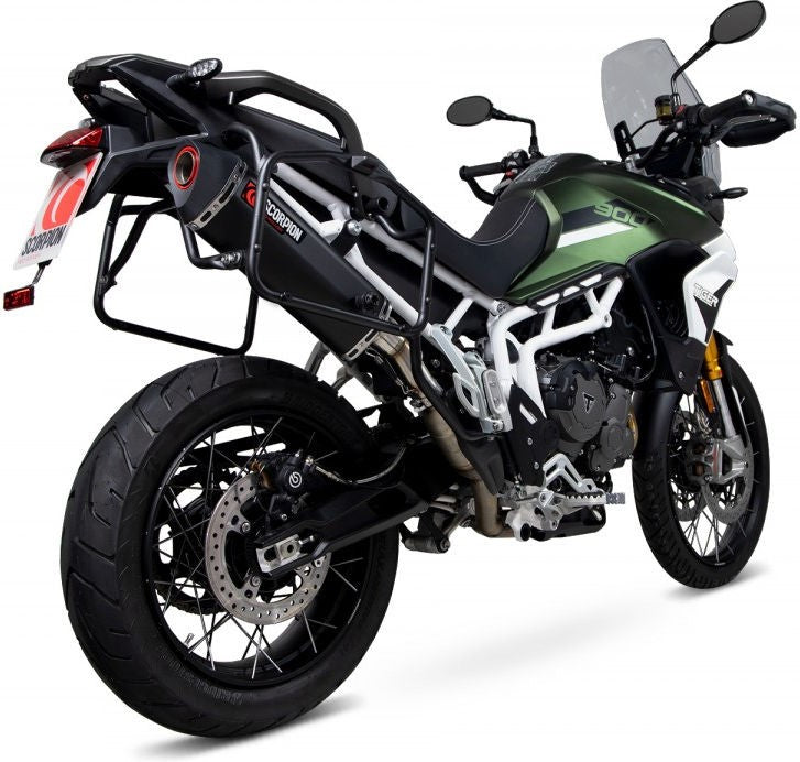 Scorpion Mufflers Serket Parallel Slip-on Black Ceramic Coated Sleeve. Fits with panniers (NON EU HOMOLOGATED) | RTR90BCER