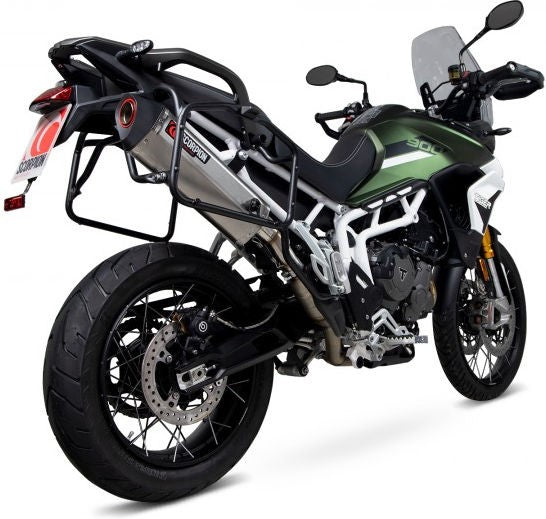 Scorpion Mufflers Serket Parallel Slip-on Brushed Stainless Steel Sleeve. Fits with panniers | RTR90SEO