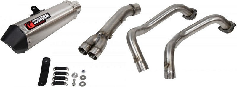 Scorpion Mufflers Serket Taper De-Cat Race Full System Brushed Stainless Steel Sleeve (NON EU HOMOLOGATED) | RYA112SYSSEO