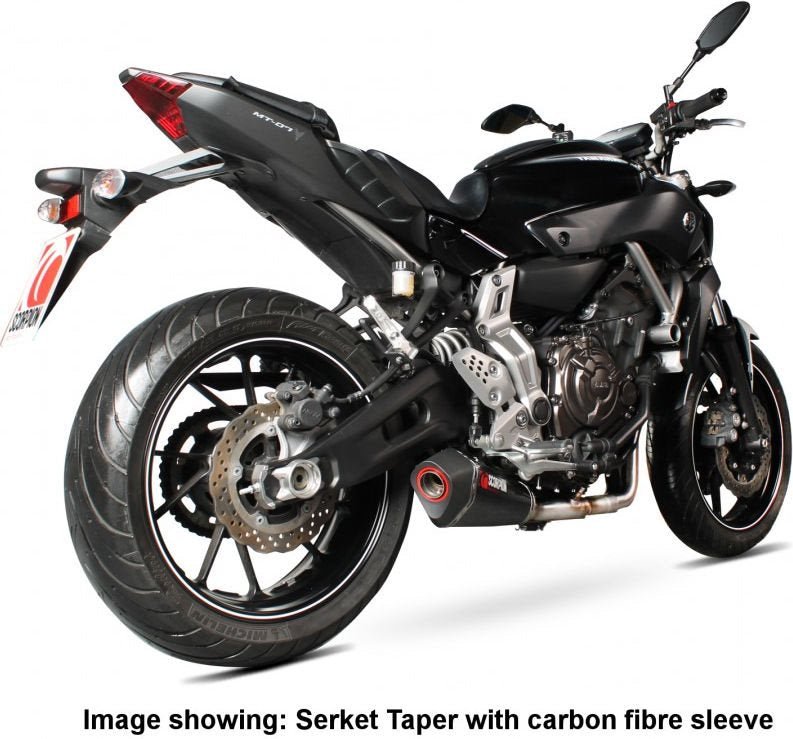 SCORPION MUFFLERS Serket Taper Full System, Stainless Steel Sleeve EC Approved | RYA94SYSSEO