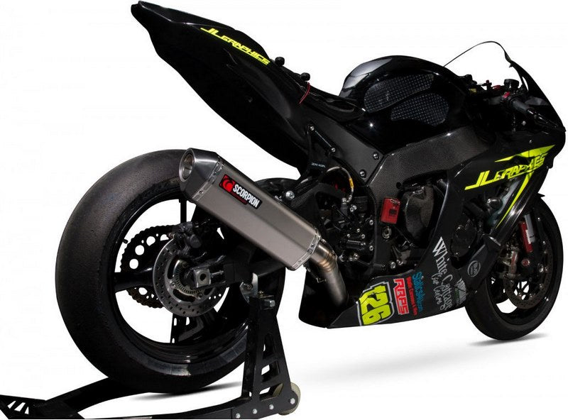 SCORPION MUFFLERS Serket Superstock Style De-cat , Titanium silencer and link pipes (removes factory catalyst) EC Approved | SSTCK1002