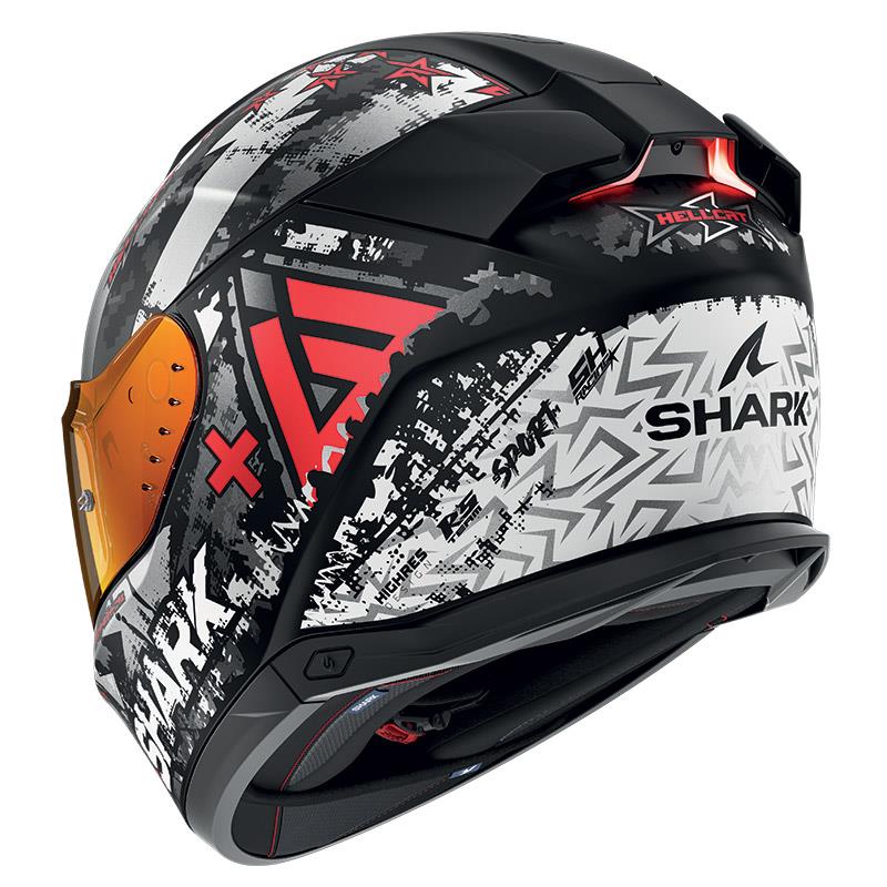 Shark Full Face Helmet Skwal I3 Hellcat Mat Black Chrom Red | HE0829EKUR