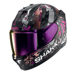 Shark Full Face Helmet Skwal I3 Hellcat Mat Black Chrom Purple | HE0829EKUV