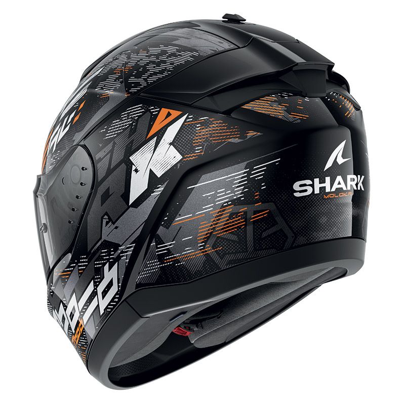 Shark Full Face Helmet Ridill 2 Molokai Black Silver Orange | HE1109EKSO