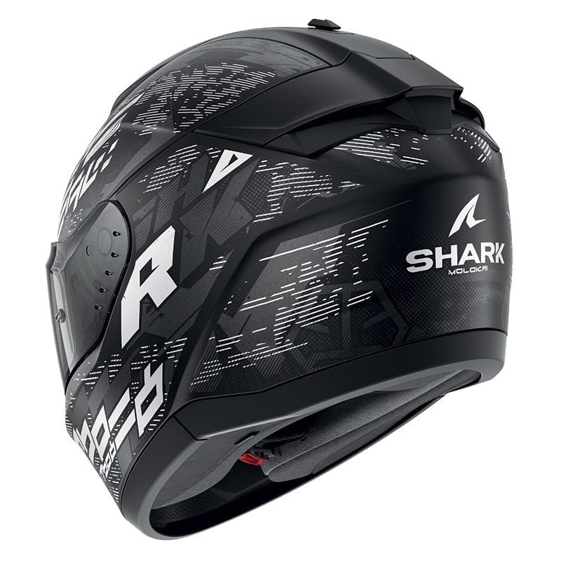 Shark Full Face Helmet Ridill 2 Molokai Mat Black White Silver | HE1110EKWS