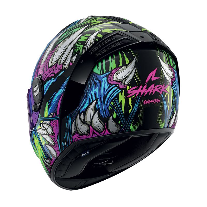 Shark Full Face Helmet Spartan RS Shaytan Black Green Violet | HE8114EKGV