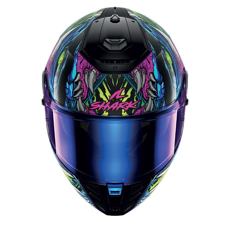 Shark Full Face Helmet Spartan RS Shaytan Black Green Violet | HE8114EKGV