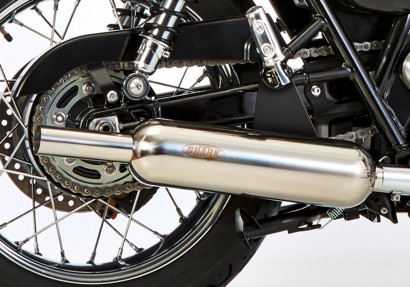 SHARK Retro Classic with cat complete exhaust system (2-1) ,silver | 830021