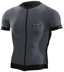 SIXS Biking Short-Sleeved Shirt with Full-Size Zipper - carbon black