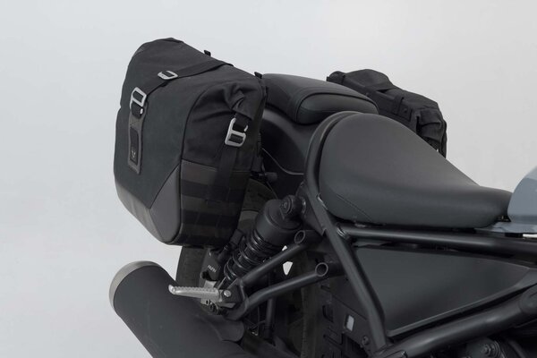 SW MOTECH Legend Gear side bag system LC Black Edition. Honda CMX500 Rebel (16-). | BC.HTA.01.887.20101