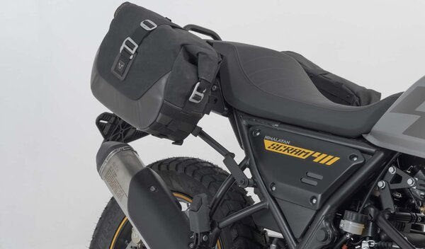 SW Motech Legend Gear side bag system LC Black Edition. Royal Enfield Himalayan Scram 411 (22-). | BC.HTA.41.030.20100