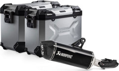 SW MOTECH TRAX ADV aluminum case system + Akrapovic | KFT.07.664.72000/S