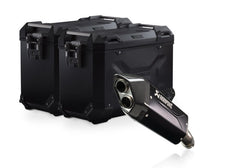 SW MOTECH TRAX ADV aluminium case system + Akrapovic. Black. 45/45 l. BMW R 1300 GS (23-). | KFT.07.975.72001/B