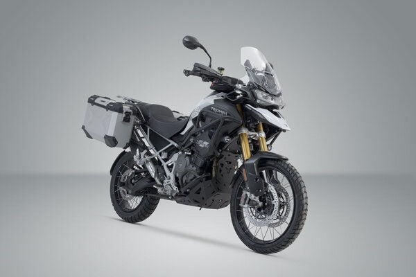 SW Motech TRAX ADV aluminium case system. Silver. 45/37L. Tiger 1200 Rally Pro/GT/GT Pro. | KFT.11.905.70002/S