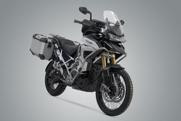 SW Motech TRAX ADV aluminium case system. Silver. 45/37L. Tiger 1200 Rally / GT Explorer. | KFT.11.905.70102/S
