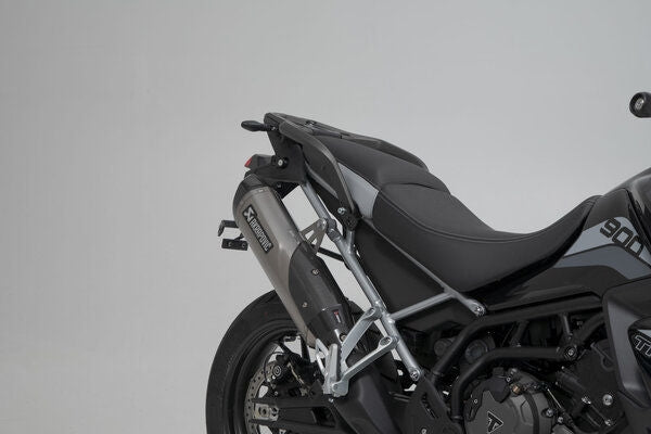 SW Motech TRAX ADV aluminum case system + Akrapovic. Black. 45/37 l. Triumph Tiger 900 (19-23). | KFT.11.953.72002/B