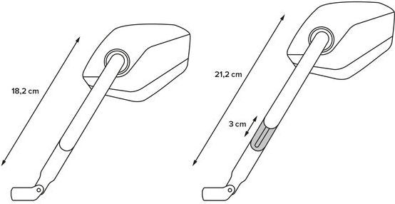 SW Motech Sport mirror set. Long. M8. | MIR.00.850.11301