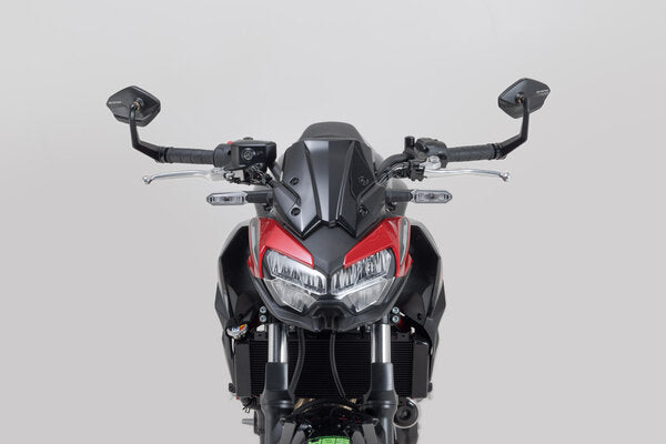 SW MOTECH Bar end mirrors. Kawasaki Z650 (16-), Z7 Hybrid (23-). | MIR.08.866.10000