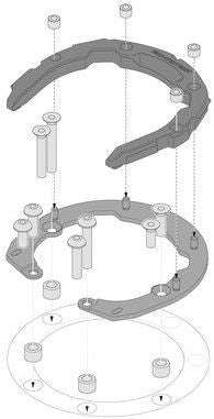 SW-Motech PRO Tankring. Black. BMW / Kawasaki / Yamaha. 6 screws. | TRT.00.787.11600/B