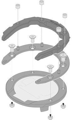 SW-Motech PRO tank ring. Black. BMW models. For tank without screws | TRT.00.787.12700/B