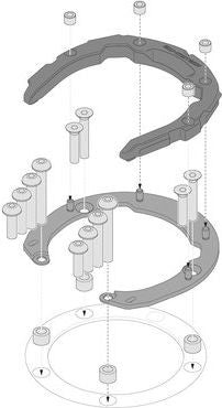 SW-Motech PRO tank ring. Black. Kawasaki models. Tank with five screws. | TRT.00.787.14000/B