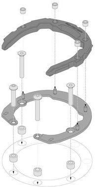 SW-Motech PRO tank ring. Black. Aprilia models. Tank with six screws. | TRT.00.787.17500/B