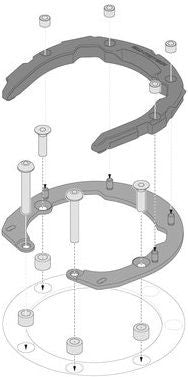 SW-Motech PRO tank ring. Black. Honda models. For tank with five screws. | TRT.00.787.30400/B