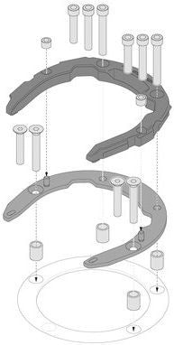 SW-Motech PRO tank ring. Black. For BMW / KTM / Ducati models. | TRT.00.787.30600/B