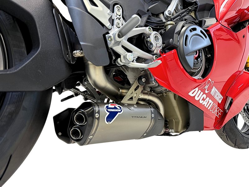 GRUPPO SLIP-ON INOX PANIGALE/STREETFIGHTER V4 MY 25 + UP MAP EU5, SLIP ON + Collectors, STAINLESS STEEL, TITANIUM