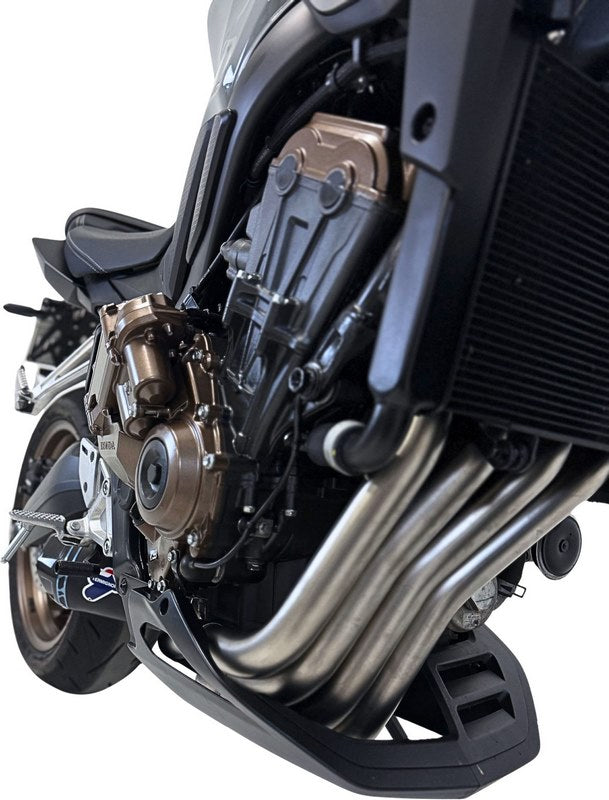 SLIP ON CONICAL HEB BLACK + LINK, RACING EXHAUST, STAINELSS STEEL, TITANIUM - BLACK