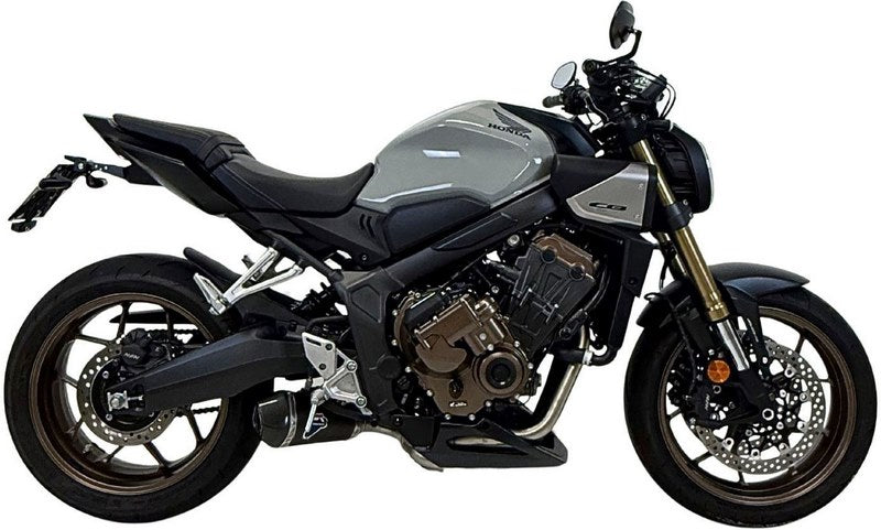SLIP ON CONICAL BLACK + LINK, RACING EXHAUST, STAINELSS STEEL, TITANIUM - BLACK