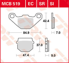 TRW BRAKE PAD TRW MCB519SI | MCB519SI