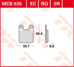 TRW BRAKE PAD TRW MCB535RQ | MCB535RQ
