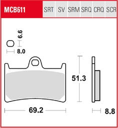TRW BRAKE PAD TRW | MCB611TRQ