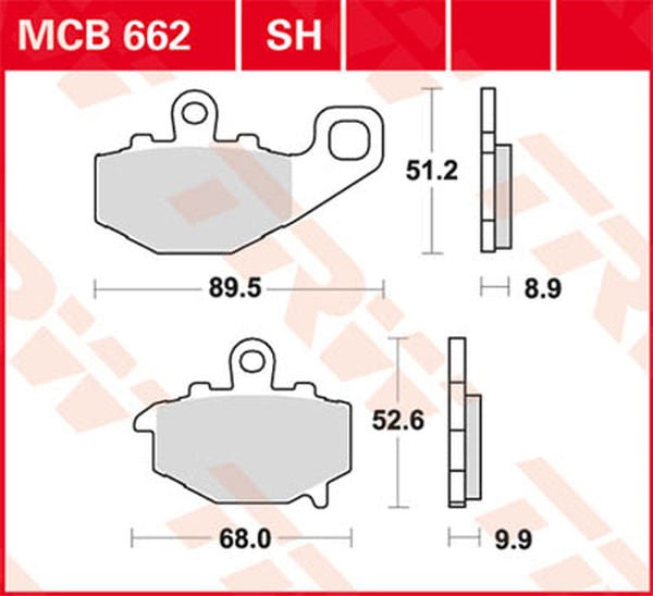 TRW BRAKE PAD TRW MCB662SH | MCB662SH