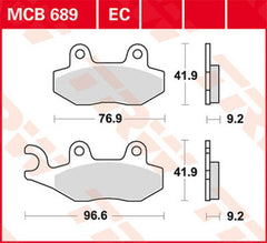TRW BRAKE PAD TRW MCB689 | MCB689