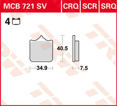 TRW BRAKE PAD TRW MCB721SV | MCB721SV