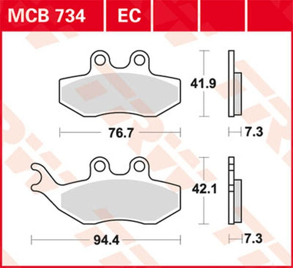 TRW BRAKE PAD ORGANIC SCOOTER -125 | MCB734EC