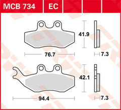 TRW BRAKE PAD TRW MCB734 | MCB734