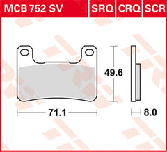 TRW BRAKE PAD TRW MCB752SV | MCB752SV