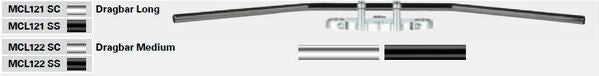 TRW HBAR 22MM DRAGBAR LONG STL CHR | MCL121SC