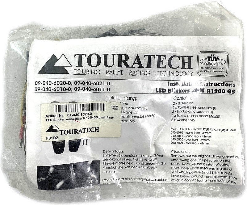 TOURATECH / ツアラテック LED indicators front BMW R 1200 GS oval *pair* | 01-040-6020-0