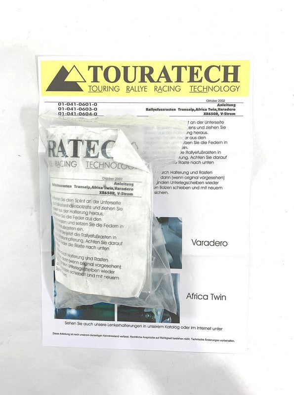 TOURATECH / ツアラテック Rallye footpegs Honda TransAlp and Suzuki V-Strom from 2002 to 2007/ Kawasaki KLV 1000 | 01-041-0601-0