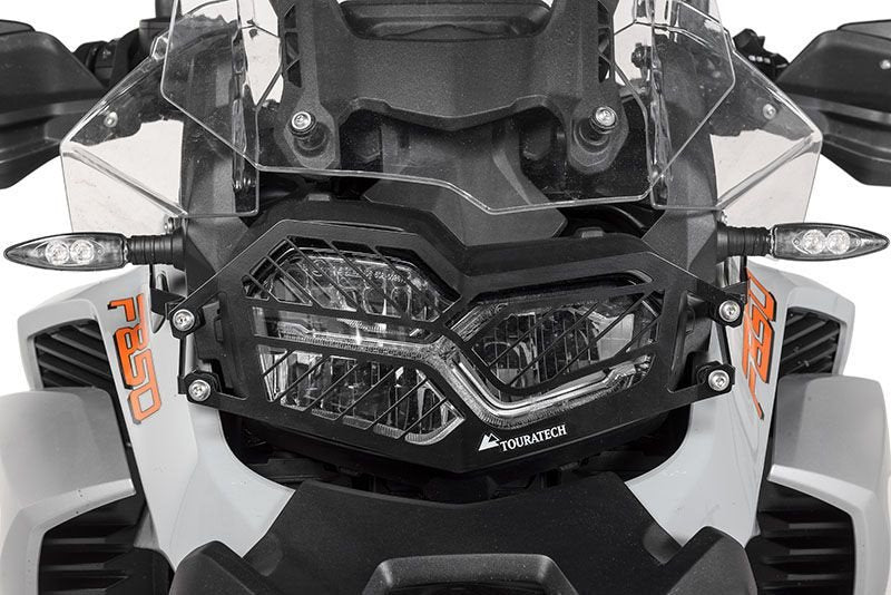 TOURATECH Stainless steel black headlight protector with quick release fastener for BMW F850GS Adventure *OFFROAD USE ONLY* | 01-082-5096-0