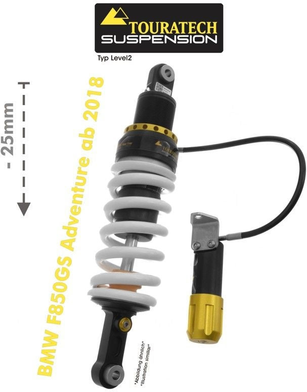 TOURATECH Touratech Suspension lowering shock -25mm for BMW F850GS Adventure ab 2018 type Level2 | 01-082-5875-0