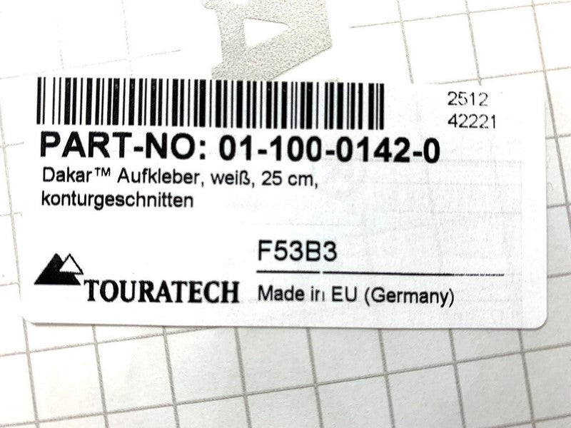TOURATECH / ツアラテック Dakar™ sticker, white, 25 cm | 01-100-0142-0