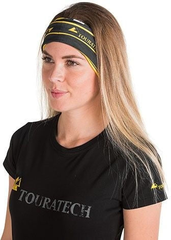 TOURATECH Multi functional head cloth "Stripes", black/yellow | 01-200-0217-0