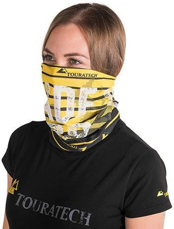 TOURATECH Multi functional head cloth "Stripes", black/yellow | 01-200-0217-0