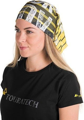 TOURATECH Multi functional head cloth "Stripes", black/yellow | 01-200-0217-0