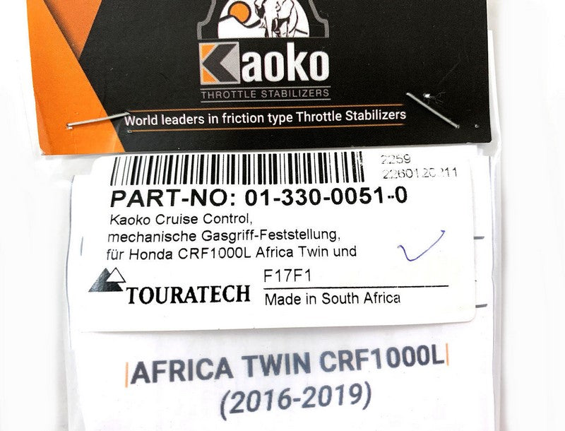 TOURATECH Kaoko Cruise Control, mechanical cruise control, for HONDA CRF1000L Africa Twin / Adventure Sports | 01-330-0051-0